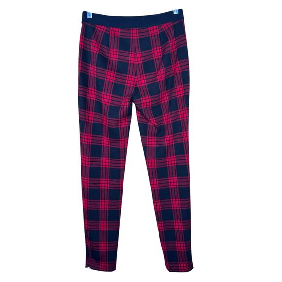 Talbots Red & Black Plaid Stretch Knit Straight Leg Pants Leggings Size 2 EUC - Picture 8 of 10